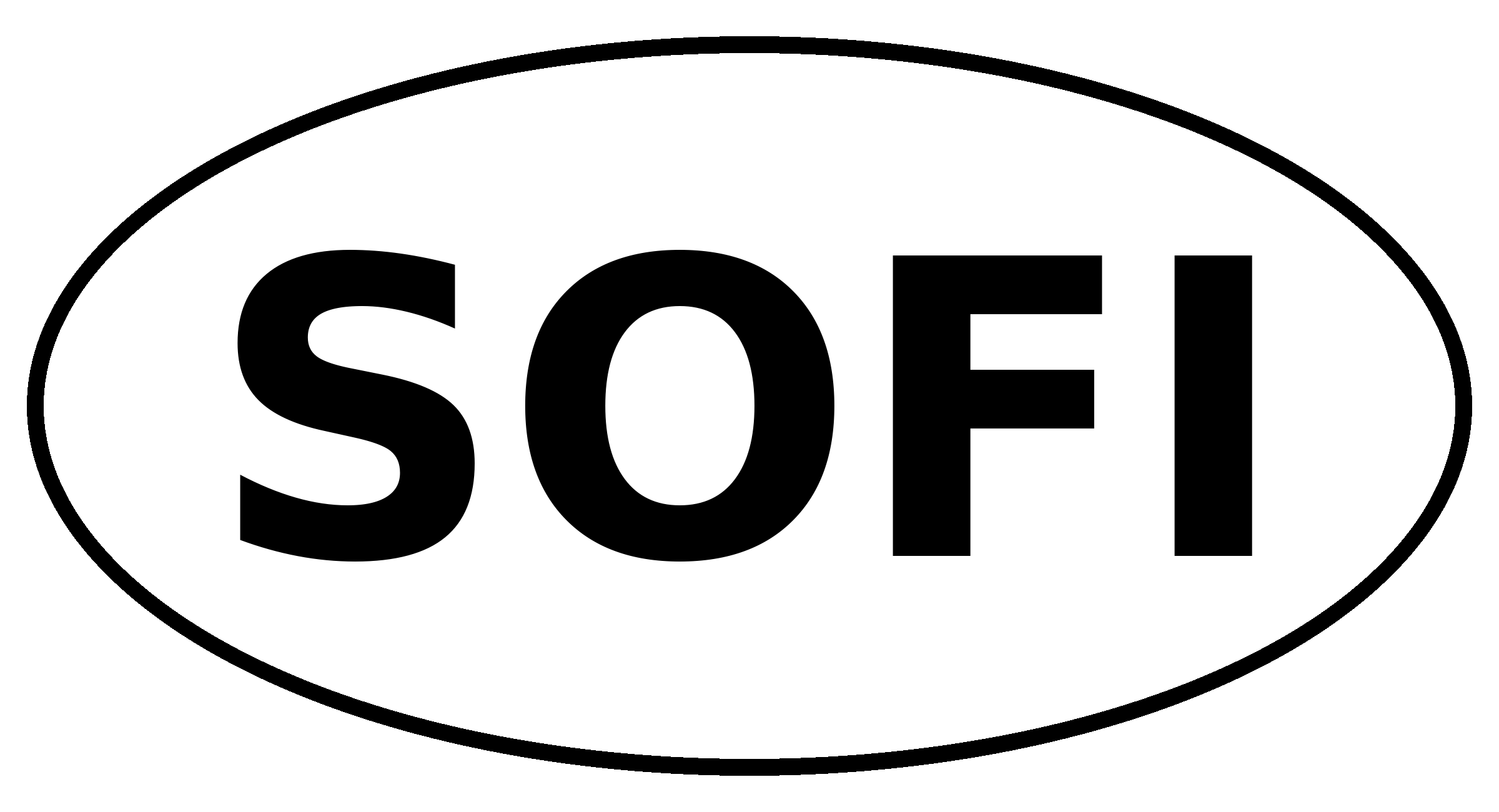 SOFI white oval neighborhood sticker